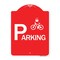 Signmission Parking With Cycle and Lock, Red & White Aluminum Architectural Sign, 18" x 24", RW-1824-24625 A-DES-RW-1824-24625 - alternate 1